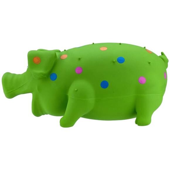 Pigglesworth Latex Squeaky Dog Toy, Green - Picture 6 of 6